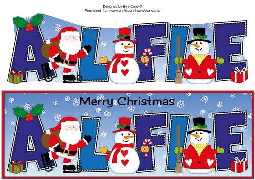 Santa & Snowmen ALFIE large dl