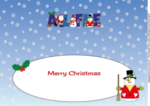 Santa & Snowmen ALFIE large dl insert