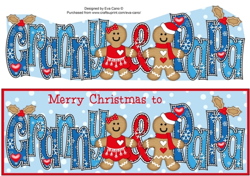 Gingerbread Couple GRANNY & PAPA large dl