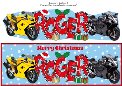 Christmas Motorbikes ROGER large dl