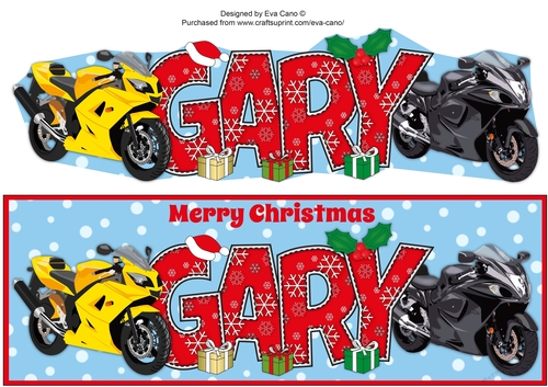 Christmas Motorbikes GARY large dl