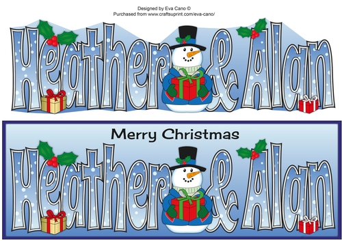Snowman in jacket HEATHER & ALAN large dl