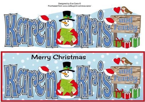 Christmas Names KAREN, KRIS and FAMILY large dl
