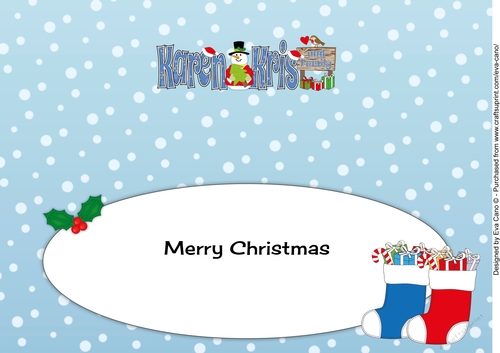Christmas Names KAREN, KRIS and FAMILY large dl insert