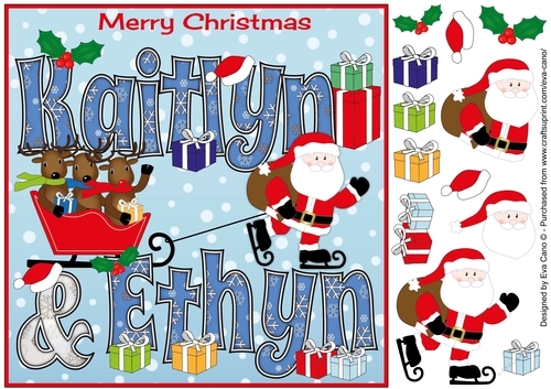 8x8 Christmas Names KAITLYN & ETHYN