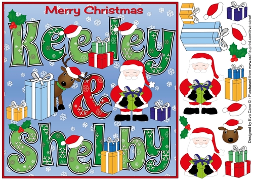 8x8 Christmas Names KEELEY & SHELBY