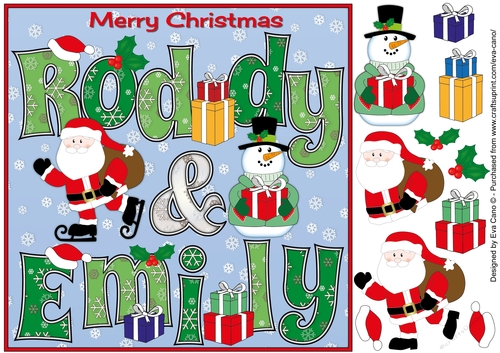 8x8 Christmas Names RODDY & EMILY