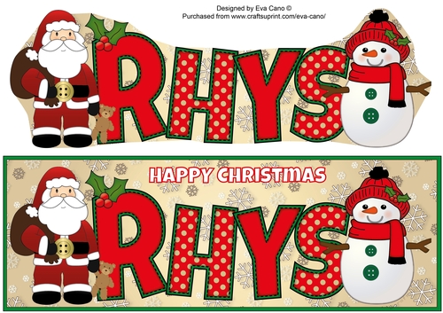 Santa & Snowman RHYS large dl
