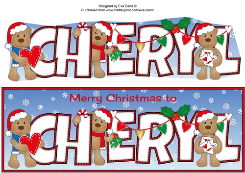 Romantic Christmas Teddies CHERYL large dl