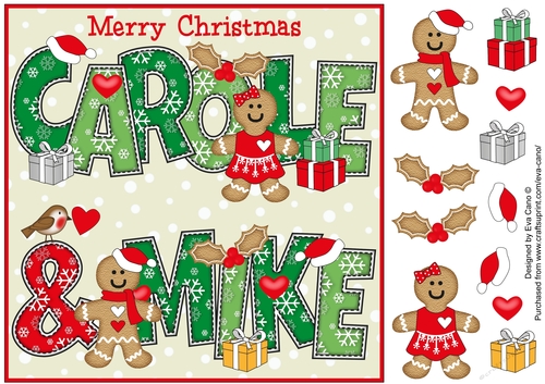 8x8 Gingerbread Christmas CAROLE & MIKE