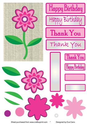 Pink Decoupage Flower
