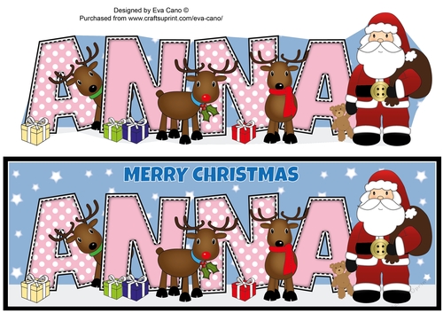 Santa and his Reindeers ANNA large dl