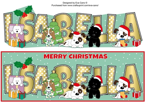 Christmas Dogs ISABELLA large dl