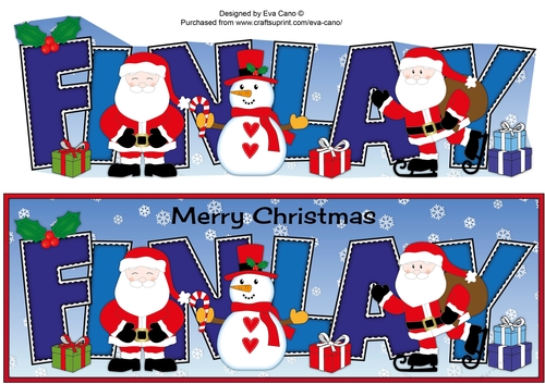 Santas & Snowman FINLAY large dl