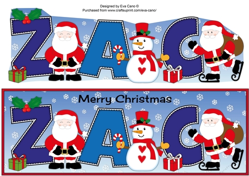 Santas & Snowman ZAC large dl
