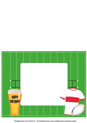 Rugby Fan Birthday red and white 2 mini kit insert