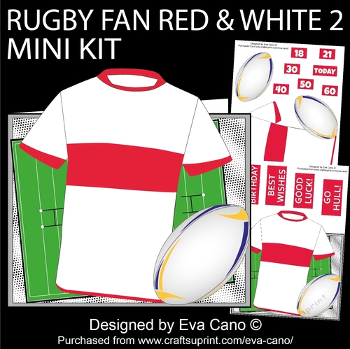 Rugby Fan red and white 2 mini kit