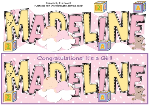 New Baby Girl on Cloud MADELINE large dl