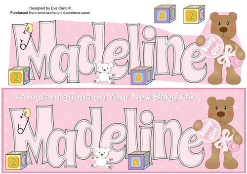 Teddy with Baby Rattle MADELINE large dl