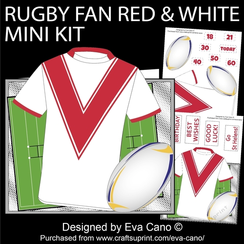 Rugby Fan red and white mini kit