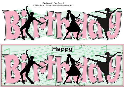 Dancing Silhouettes BIRTHDAY large dl