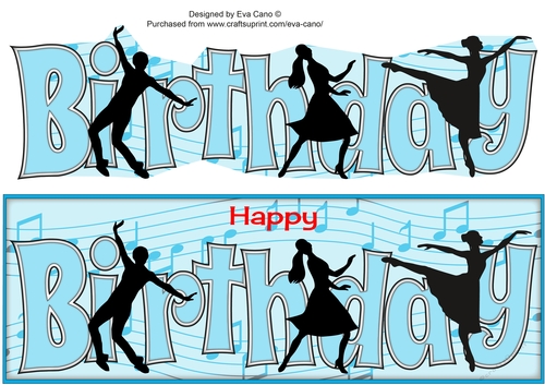 Dancing Silhouettes BIRTHDAY large dl 2