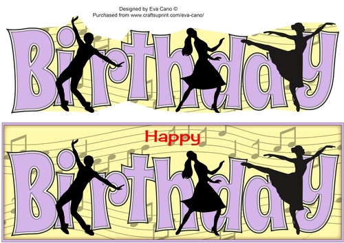 Dancing Silhouettes BIRTHDAY large dl 3