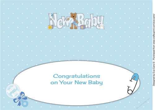 Teddy with Baby Rattle NEW BABY large dl 2 insert