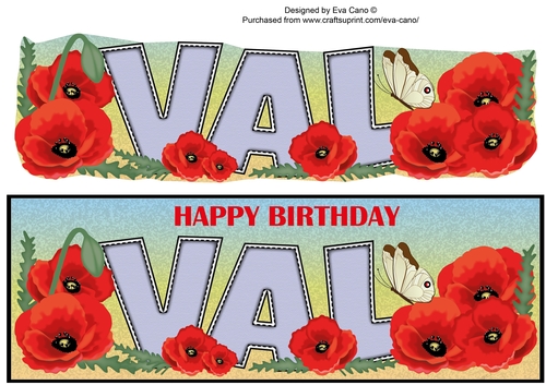 Poppies & Butterfly VAL large dl