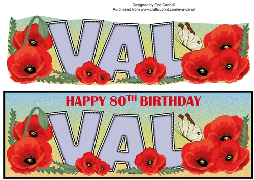 Poppies & Butterfly VAL 80th large dl