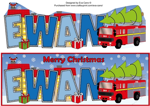 Christmas Fire Engine EWAN large dl
