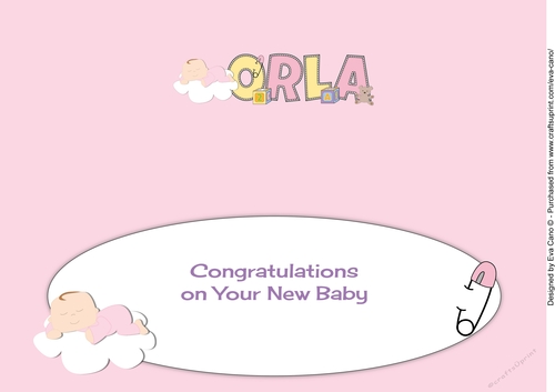 Baby Girl on Cloud ORLA large dl insert
