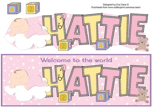 Baby Girl on Cloud HATTIE large dl