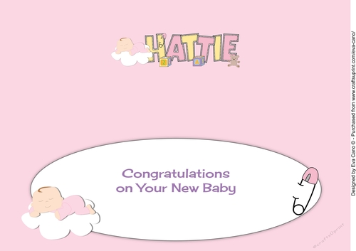 Baby Girl on Cloud HATTIE large dl insert