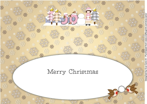 Christmas girl building a snowman JO large dl insert