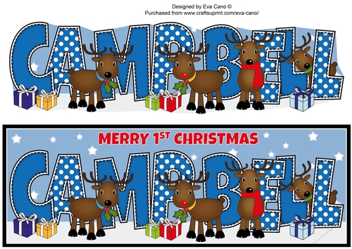 Rudolf and friends CAMPBELL 1st Xmas large dl