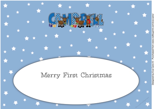 Rudolf and friends CAMPBELL 1st Xmas large dl insert