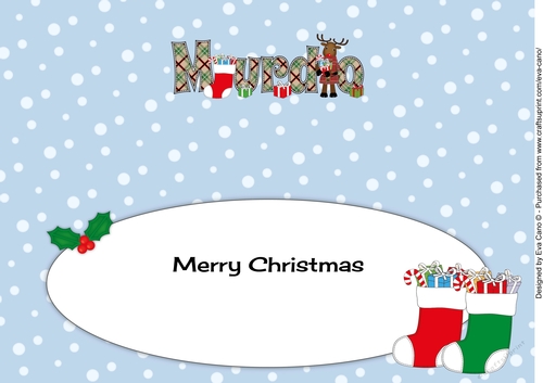 Merry Christmas MURDO Rudolf large dl insert
