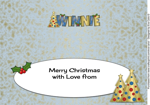 Buttons Christmas Trees II WINNIE large dl insert