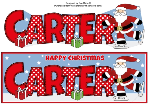 Skating Santa CARTER large dl