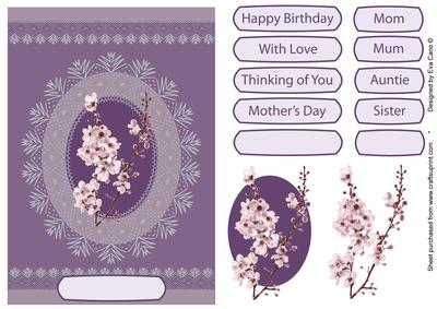Cherry in Blossom with Lace - Purple
