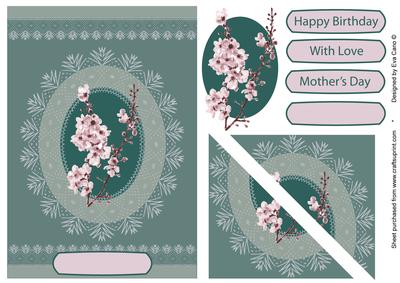 Cherry in Blossom with Lace Pyramid in Green