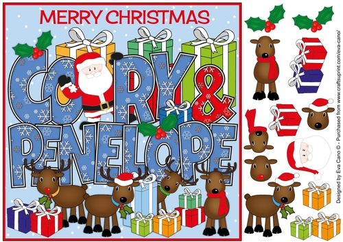 8x8 Christmas Names CORY & PENELOPE 