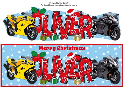 Christmas Motorbikes OLIVER large dl 