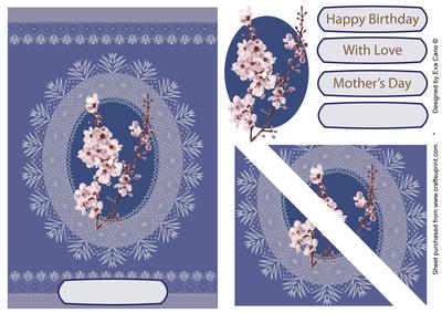 Cherry in Blossom with Lace Pyramid in Blue