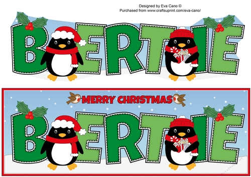Christmas Penguins BERTIE large dl