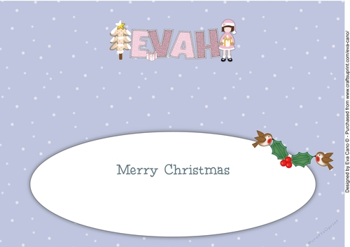 Christmas girl EVAH large DL insert