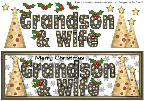Buttons Christmas Trees Grandson & Wife large dl