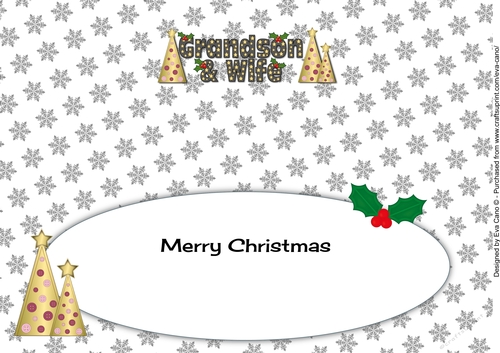 Buttons Christmas Trees Grandson & Wife large dl insert