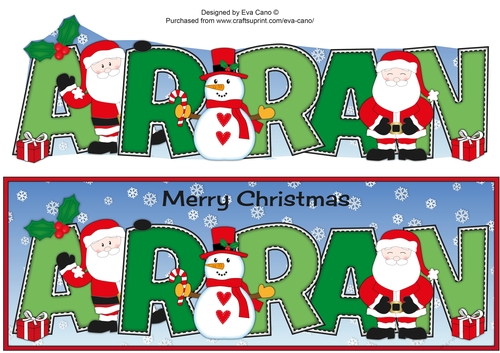 Santas & Snowman ARRAN large dl 